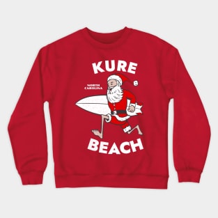 Kure Beach, NC Christmas Vacationing Skiing Santa Crewneck Sweatshirt